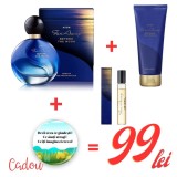 Cumpara ieftin Set cadou Far Away Beyond the Moon , parfum 50 ml + mini parfum 10 ml + lotiune de corp 125 ml + insigna motivationala cadou