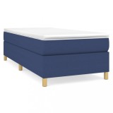 Cumpara ieftin Pat box spring cu saltea, albastru, 80x200 cm, textil