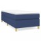 Pat box spring cu saltea, albastru, 80x200 cm, textil