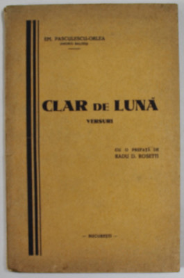 CLAR DE LUNA , versuri de E . PASCULESCU - ORLEA (ANDREI BALTES ) , 1936 foto