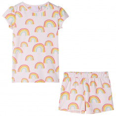 Pijamale pentru copii cu maneci scurte, roz pal, 140 GartenMobel Dekor