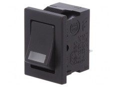 Intrerupator Rocker SPST ON-OFF cu LED Negru 3A/250V foto