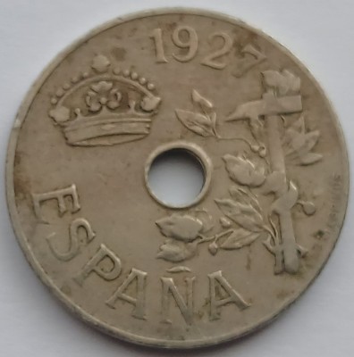 Spania, 25 Centimos 1927 foto