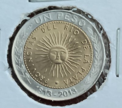 M3 C50 - Moneda foarte veche - Argentina - 1 peso - omagiala - 2013 foto