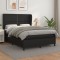 vidaXL Pat box spring cu saltea, negru, 140x190 cm, piele ecologică 3128967