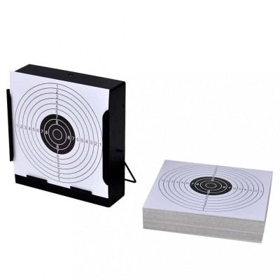 vidaXL Suport țintă colectare gloanțe + 100 ținte h&amp;acirc;rtie 14 cm pătrat 90831 foto