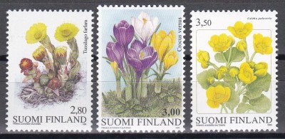 Finlanda 1998,1999,2000 - Flori, 3 Serii, MNH foto