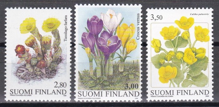 Finlanda 1998,1999,2000 - Flori, 3 Serii, MNH