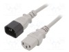 Cablu IEC C13 mamă - C14 tată 0,5m gri 10A LIAN DUNG