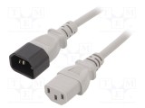 Cablu IEC C13 mamă - C14 tată 0,5m gri 10A LIAN DUNG