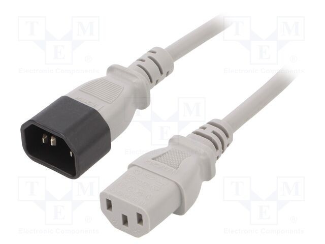 Cablu IEC C13 mamă - C14 tată 0,5m gri 10A LIAN DUNG