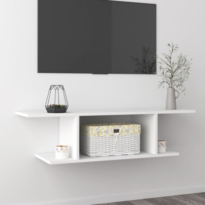 Gossi dulap tv montaj pe perete, alb, 103x30x26,5 cm foto