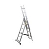 Scara Aluminiu Drabest 3 Tronsoane 6 Trepte 3.71m 150kg Argintiu