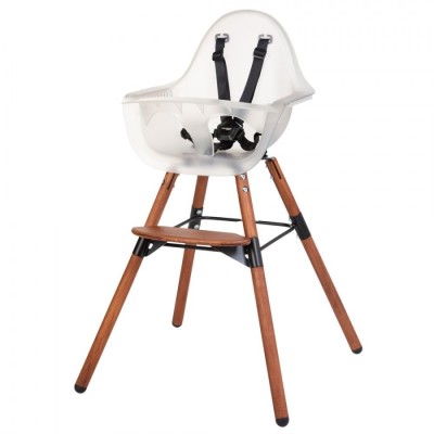 Scaun de masa reglabil in inaltime Childhome Evolu 2 Natural inchis Alb transparent foto