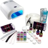 Cumpara ieftin Kit unghii cu gel, lampă UV albă 36W - sistem &icirc;n trei faze