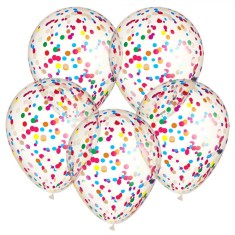 Set Baloane Party, Model Confetti, Culoare Multicolor, Mărime 30cm, 5 Bucăți