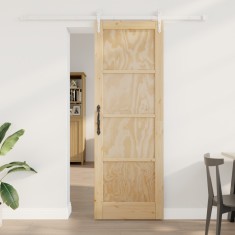 Ușa glisantă vidaXL cu set de accesorii 73.5x211 cm Lemn masiv de pin, Ușa interioară vidaXL &quot;ORKDAL&quot; 73.5x211x4 cm Lemn masiv de pin