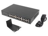 Switch Ethernet LANBERG 24 porturi RJ45 Gigabit 1Gbps rack 19" 1U negru