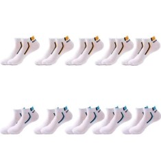 Set 10 perechi de sosete pentru barbati, SS005, Alb, marime universala (39-42)
