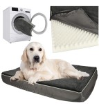 Pat ortopedic pentru caini pisici impermeabil 90 cm gri