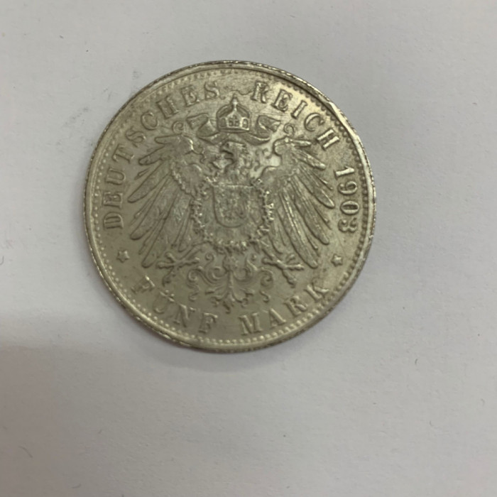 (10) Moneda 5 MARCI - 1903 - Germania - REPLICA - KM 610