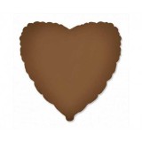 Balon Inima Choco Brown Folie Satin - 45 cm