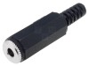 Conector Jack 3,5mm Stereo Mamă SCHURTER pentru Lipire, 3 Piste, Nichelat