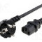 Cablu alimentare AC, 1m, 3 fire, culoare negru, CEE 7/7 (E/F) &amp;#351;tecar in unghi, IEC C13 mama, LIAN DUNG -