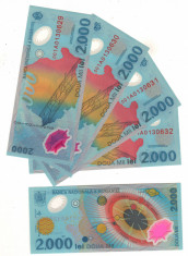 SV * Romania BNR 2000 LEI 1999 * ECLIPSA TOTALA DE SOARE * Seria 0001A... * UNC foto