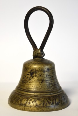 Clopot vechi din bronz cu text chirilic - datat 1821 - Imperiul Rus / Rusia foto