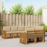 vidaXL Seturi de canapele 8 pcs Natural și Bej Lemn Solid de Acacia 3375018