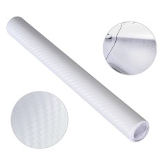 Folie colantare auto Carbon 3D &ndash; Alb (3m x 1,27m)
