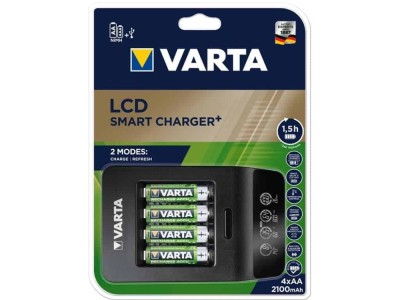 Incarcator Varta LCD Smart Charger+ 57684 NiMH AAA AA + 4 acumulatori AA 2100 mAh foto