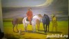 Tablou mare -Popas in preerie, Peisaje, Ulei, Realism