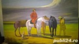 Tablou mare -Popas in preerie, Peisaje, Ulei, Realism