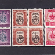 ROMANIA 1952 LP 296 ZIUA INTERNATIONALA A FEMEII BLOCURI DE 4 TIMBRE MNH