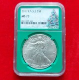 SUA / USA 1 Dollar 2017 American Eagle NGC MS70 1oz. 99,9% Argint (2 din 3)
