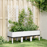 Jardiniera de gradina cu spalier, alb, 120x40x142 cm PP GartenMobel Dekor, vidaXL