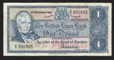 Scotia 1 Pound British Linen Bank s300935 1969 foto