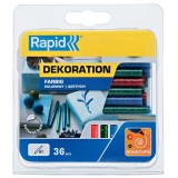 Rapid 5001425 - Baghete silicon multicolore 7x90 mm 36 bucati BGX7 EG Point G1010 Hobby 7