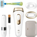 Epilator IPL Braun Silk-expert Pro 5 PL5156, 400.000 impulsuri, 3 intensitati Alb/Auriu