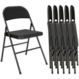 HOMCOM Set de 6 scaune pliante pentru dining scaune portabile cadru din oțel 45 x 46 x 78 cm negru | Aosom Romania