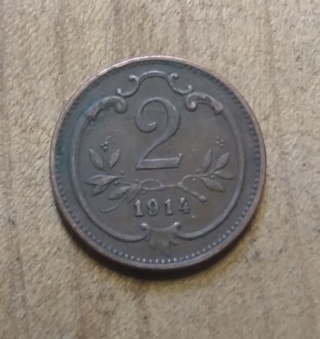 AUT AustroUngaria 2 heller 1914