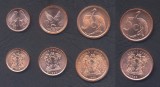AFRICA DE SUD █ SET DE MONEDE █ 1, 2, 5, 5 Cents █ 1993-1996 █ UNC
