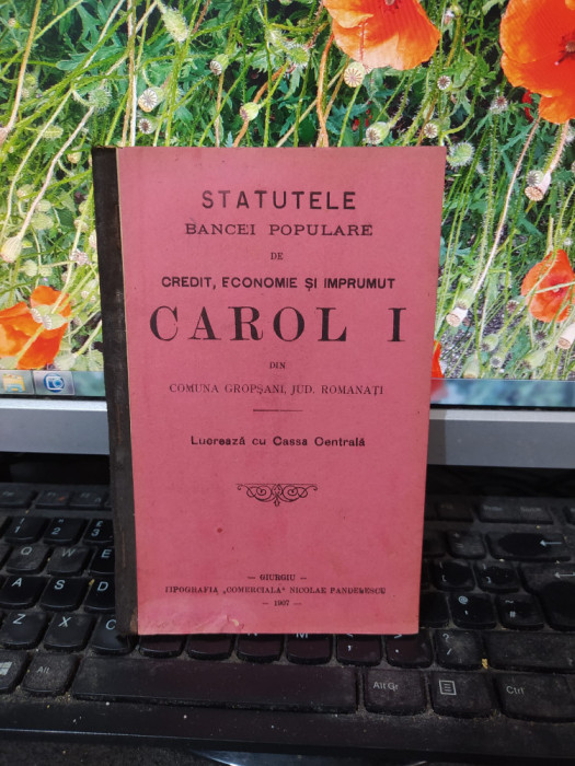 Statutele Băncei Carol I, comuna Gropșani, județul Romanați, Giurgiu 1907, 201