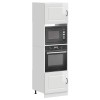 vidaXL Dulapuri Cuptor Lucca, 2 buc, Alb Lucios, 60x57x207cm, Lemn Prelucrat, Picioare Reglabile
