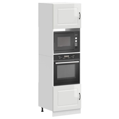 vidaXL Dulapuri pentru cuptor 2 buc Kalmar alb lucios lemn prelucrat 3315033 foto