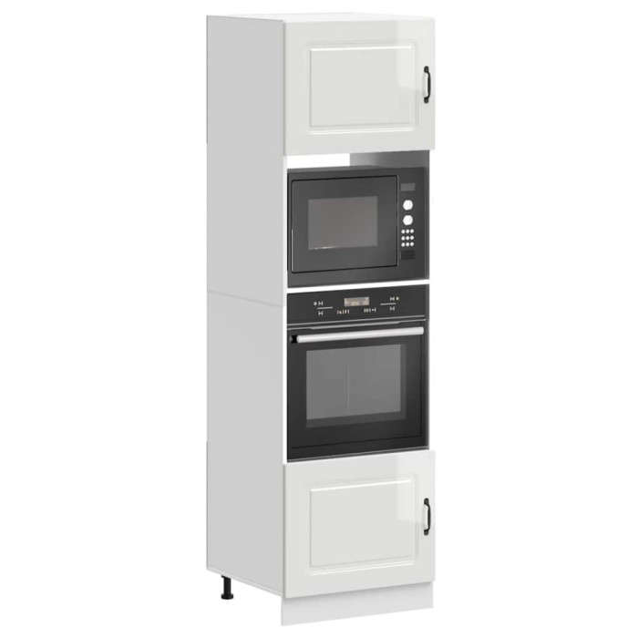 vidaXL Dulapuri pentru cuptor 2 buc Kalmar alb lucios lemn prelucrat 3315033