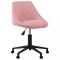 Scaun de birou pivotant, roz, catifea