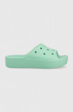 Crocs papuci Classic Platform Slide femei, culoarea turcoaz, 208180 208180.3UG-3UG
